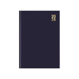 2025 Premium A5 Size Hard Cover Desk Diary Day A Page With Appointment Year Planner, Organizer With Ribbon Marker for Business, Office, Home, (Navy Blue)