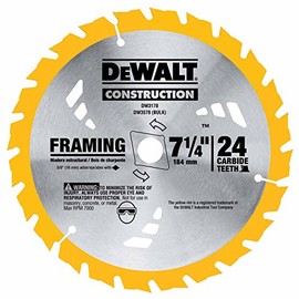 DEWALT DW3578B10 7-1/4-Inch 24T Framing Carbide Thin Kerf Circular Saw Blade