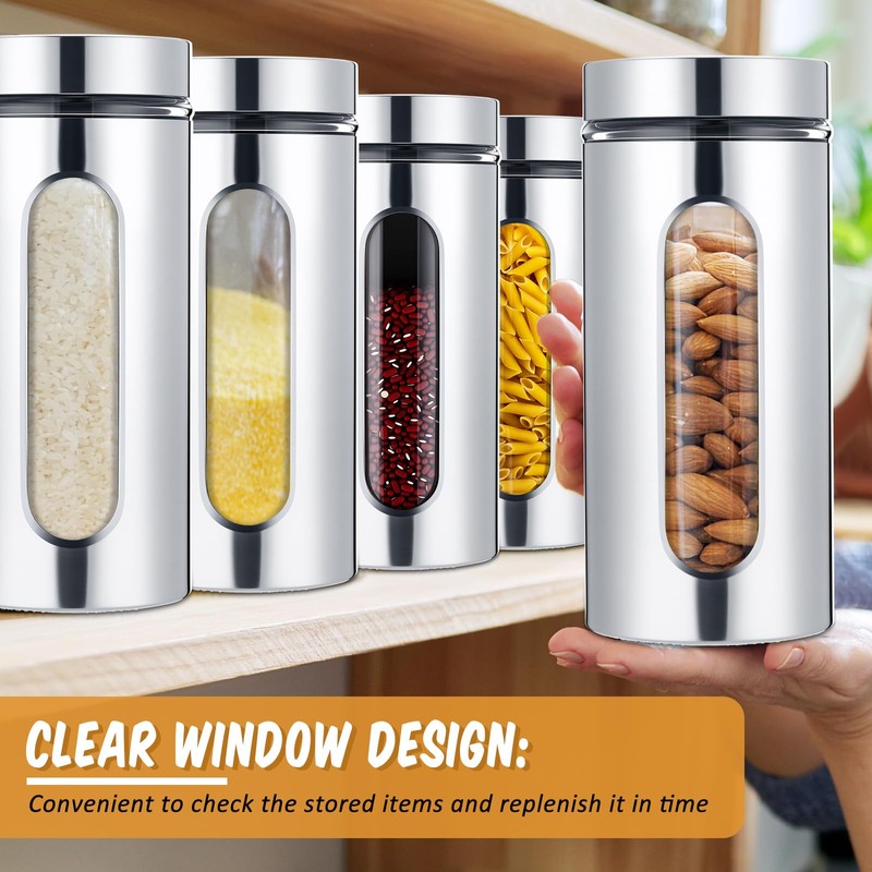 Mimorou 6 Pack Kitchen Canisters Set Airtight Coffee Sugar Tea