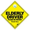 Elderly Driver Please Be Patient Car Sign, Suction Cup Car