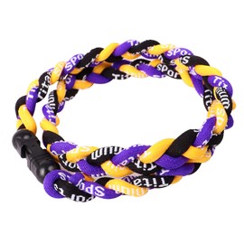 MapofBeauty 22 Inch 3 Rope Special Sport Nylon Braided Rope Three Color Necklace (Purple/Yellow/Black)