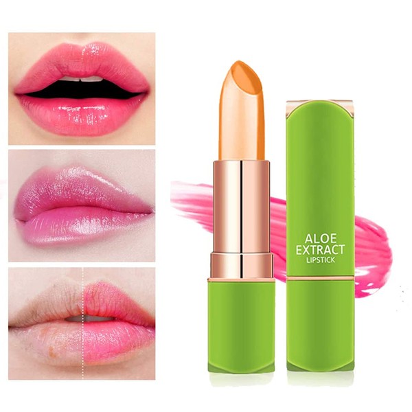 Lucoss Colour-Changing Lipstick Lip Balm Moisturising Smooth Lip Lines Waterproof Lipstick with Temperature Change