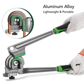 Bewinner 3-In-1 Tubing Bender - 180° 1/4in 5/16in Tube Bender, HVAC Copper Aluminum Copper Pipe Bender Tool with Rubber Handle for Refrigeration Repair