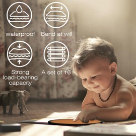 16 Set Sensory Mats, Mixed Colors Sensory Toys for Kids, Tactile Wall Panel for Autistic Children, Assorted Textured Floor Tiles Educational Learning Room Provide Fun Play Equipment (Round, 8.3 Inch)