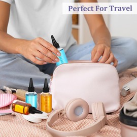 Healeved 50ml Squeeze Bottles with Scale Essential Oil Bottles with Dropper Tip 10 Pack Random Lid Color for Travel