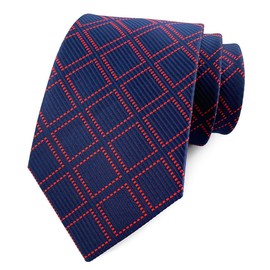 marysgift Red Tie Classic Men's Modern Woven Pattern Tartan Checks Plaid Style Formal Ties for Men (Y48 Red Plaid, 39)
