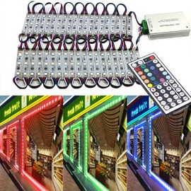EAGWELL Storefront Light 20 Ft RGB Store Front Lights 40 Pieces Module LED Lights,2 Set 5050 SMD 120 LED Module Window Strip Light for Letter Advertising Signs