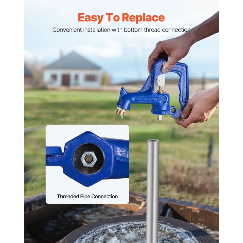 Frost-Free Outdoor Faucet 3/4\" Hose Connection Complete Hydrant Assembly 1\"