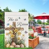 He is Risen Garden Flag, Easter Garden Flag,Cross Egg Butterflies