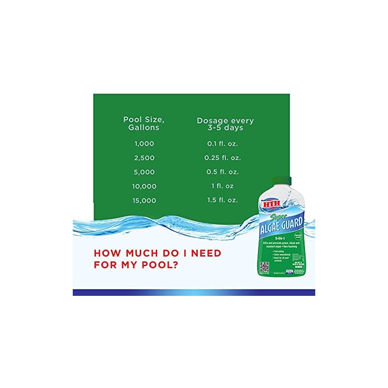 HTH 67032 Super Algae Guard Swimming Pool Algaecide Cleanser, 1