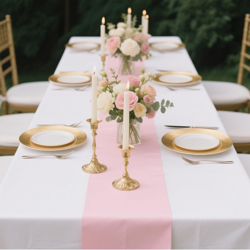 FRKOKRFA Fleece Table Runner, Pink, 25 m x 30 cm,