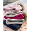 Neverless® Women's Knitted Hat without Lining Fur Pom Faux Fur