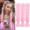 FESHFEN Braiding Hair Extensions, Pink, 3 Pieces, Jumbo Braids, Kanekalon