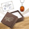 Exquisite Ladies Silver Necklace With Oval Amber Pendant Crafted In