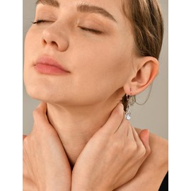 YL Infinity Earrings 925 Sterling Silver Twist Dangle Drop Earring Cubic Zirconia Celtic Knot Leverback Jewelry for Women