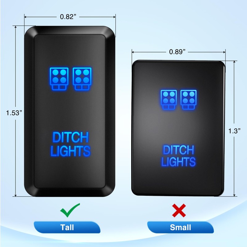 Nilight Ditch Lights Push Button Switch 12V ON Off Switch
