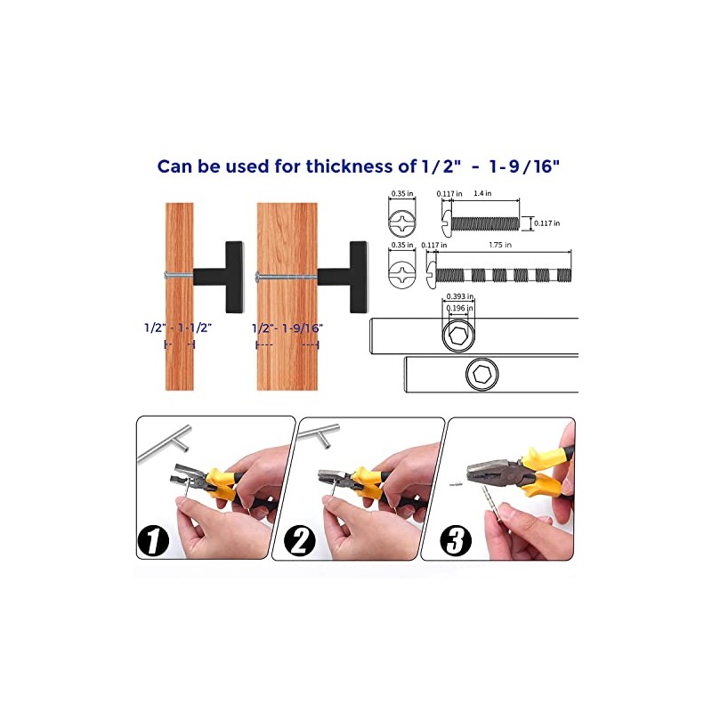 Ravinte 10 Pack Black Square Bar Cabinet Knobs 2 Inch