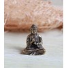 Crafts Mini Exquisite Buddha Sakyamuni Statue Brass Valuable Sculpture Meditating