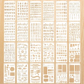 24Pcs Letter Stencils Set, Letter Stencils for Painting, Letters Stencils for Crafts for Banners, Cards, Wood, Signs, Crafts