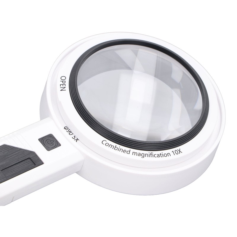 Magnifying Glass 5X 3X 10X Handheld Magnifier 3 Color Adjustable