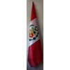 FLAG OF PERU WITH SHIELD. PREMIUM SATIN QUALITY. LARGE SIZE