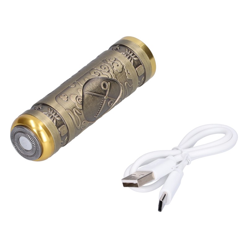 Portable Electric Shaver Bronze Stainless Steel Razor USB Charging Electric