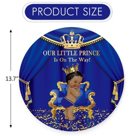 Andrain 50 Pieces Paper Placemats for Royal Prince Baby Shower, 13.7" Disposable Royal Blue Place Mat, Gold Crown Table Placemats Decorative Paper Mat for Prince Baby Shower