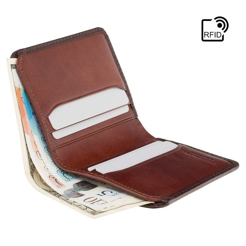 Visconti RFID Protection Atelier Mens Burnished Tan Leather Wallet 'David'