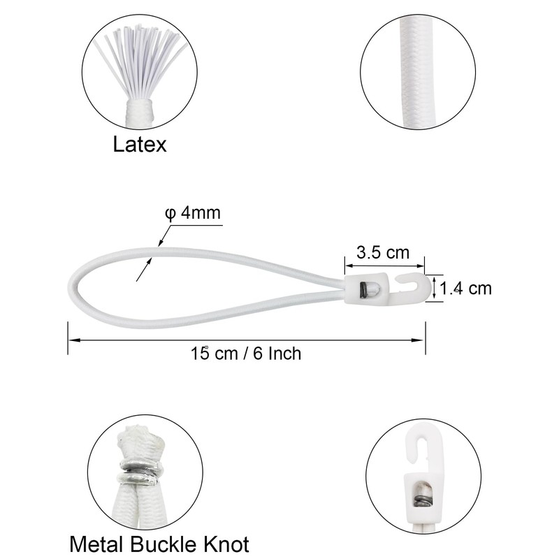 WMZOBH Small Bungee Cords with Hooks 6 Inch, 50 Pcs