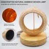 EDALOPLI Boho Lamp, Small Bamboo Table Lamp, USB Powered, Warm