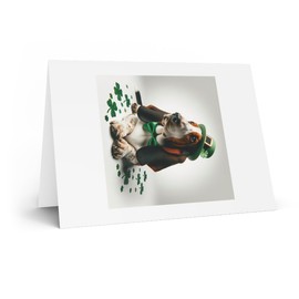 DistinctInk Greeting Card/Note Card - Basset Hound St. Patrick's Day - PACK of 25