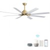 Modern 66-Inch LED Ceiling Fan With Dimmable Light DC Motor