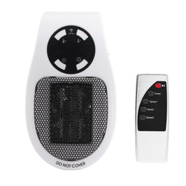 500W Household Mini Space Heater Plug In Portable Home Office Multifunctional Electric Heater with Remote Control White UK Plug 220V