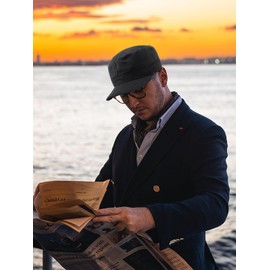 Washed Cotton Basic Cadet Army Cap Everyday Military Style Hat Vintage Flat Top Cap Black