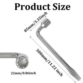 PDETVEO 22mm Lug Nut Wrench, L-Type Hexagon Wrench, Spare Tire Wrenches for Car/Truck Maintenance