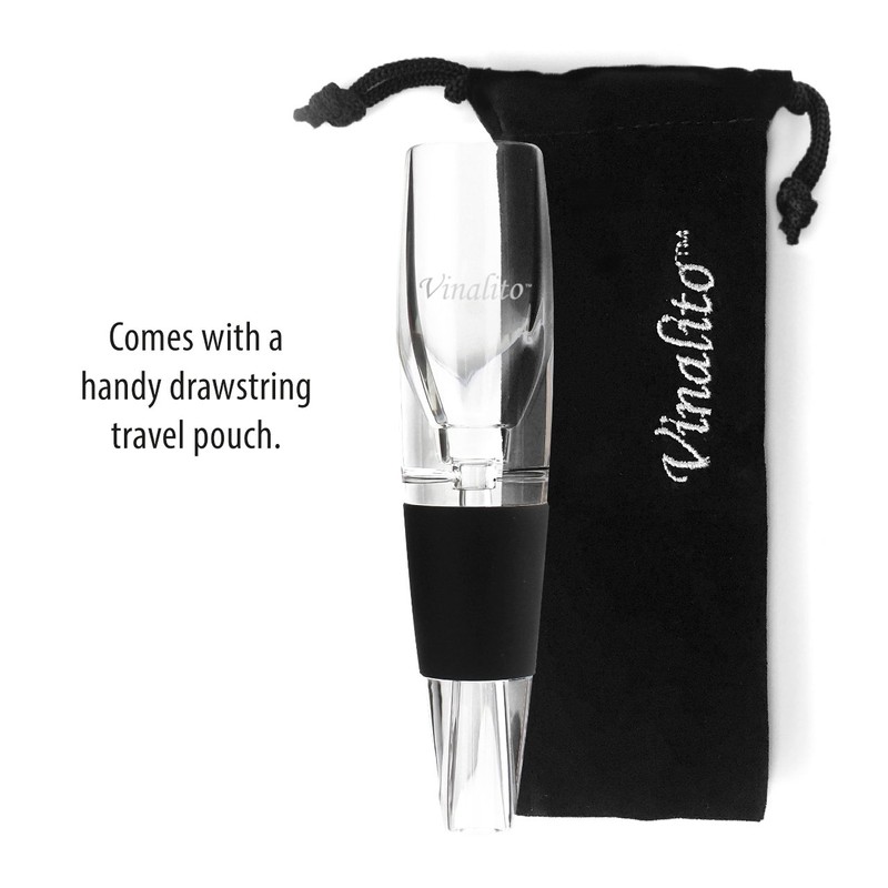 Vinalito Mini Travel Wine Aerator and Decanter with Velvet Travel