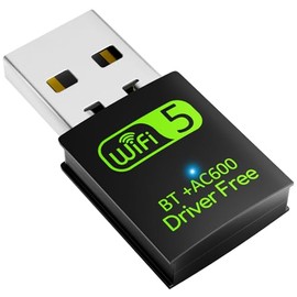 Adaptador USB WiFi Bluetooth, 600 mbps Dual Band 2.4G/5G Adaptador inalámbrico, Mini Tarjeta de Red inalámbrica WiFi Dongle para computadora portátil/Escritorio, 600 Mbps.