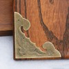 Tiazza 4Pcs Antique Brass Decorative Box Corner Protector, Wooden Jewelry