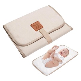 Baby Changing Mat Foldable,Travel Changing Mat,Portable Changing Mat Nappy Changing Mats,Baby Portable Changing Mat with Waterproof Foldable(Beige)