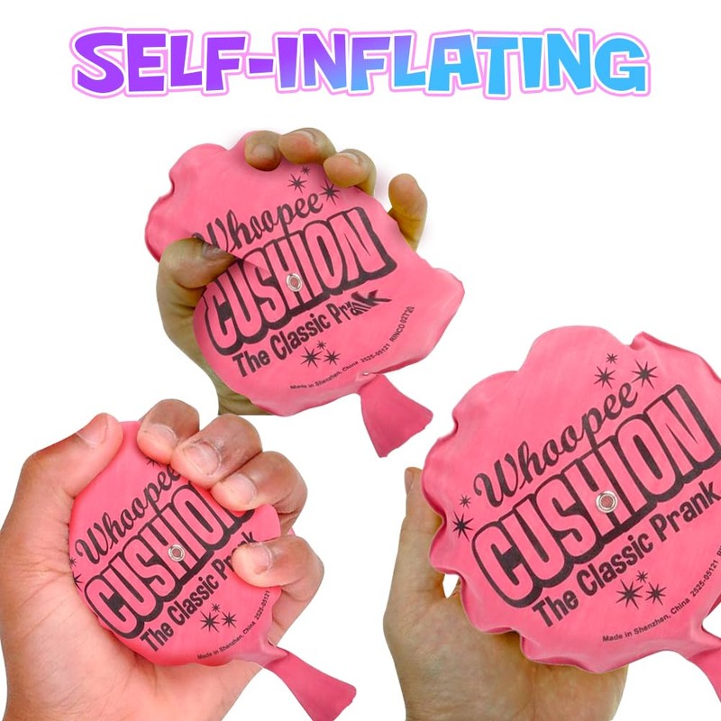 ArtCreativity Self Inflating Whoopie Cushion, 2 Pack, 6 Inch Whoopee