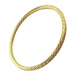 Bangle Real 18KGF Yellow Gold Filled Twist Cuff Bracelet Teen Size 55mm