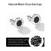 ChicSilver 925 Sterling Silver Rune Earrings for Women Men Black