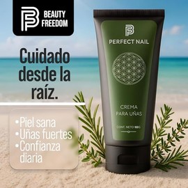 Crema Para Uñas Perfect Nail - Beauty Freedom - 100g - Con Aceite de Romero y Orégano, Tea Tree, Tomillo, Jojoba, Vitamina E Y Acido Lactico - Hidrata