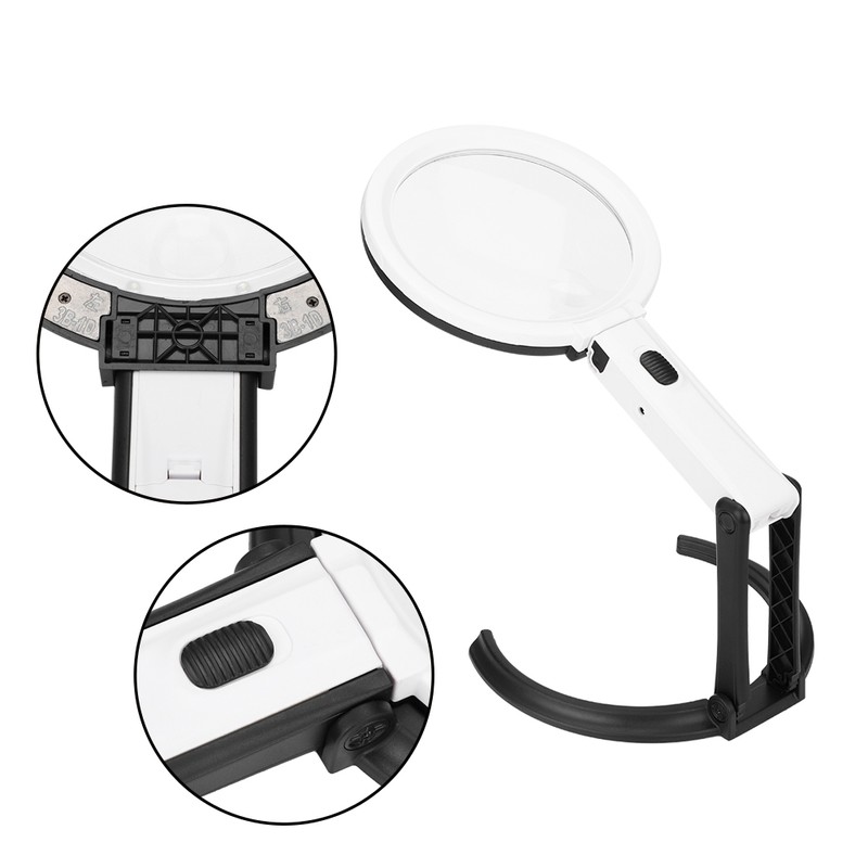 130mm Thick Table Magnifier LED Lighted Magnifying Glass Lamp Magnifier