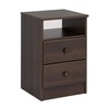 Prepac Astrid Simplistic Nightstand Side Table with 2 Drawers and