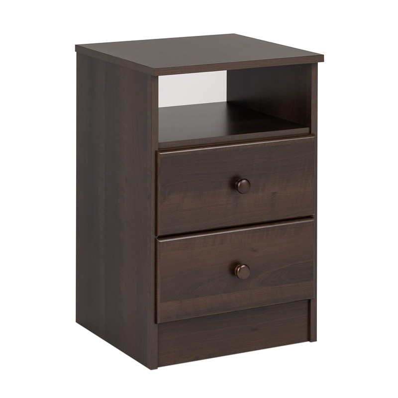 Prepac Astrid Simplistic Nightstand Side Table with 2 Drawers and