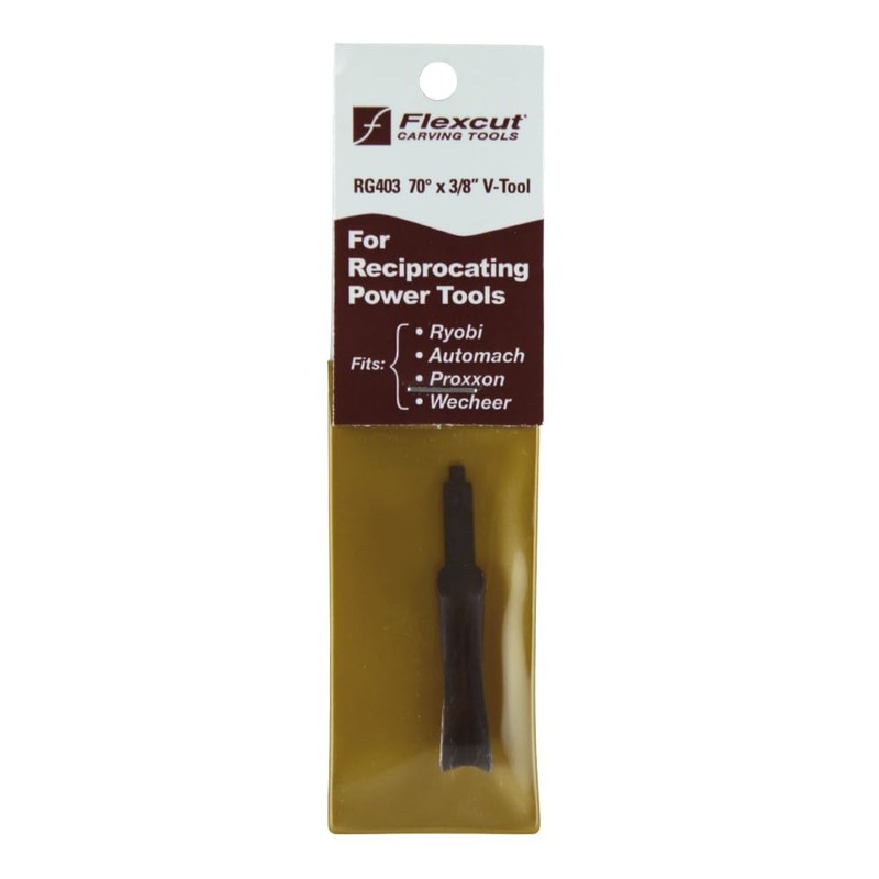 Flexcut Power Gouge V-Tool for Reciprocating Power Tools, Razor Sharp
