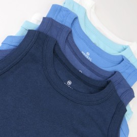 HonestBaby Multipack Muscle T-Shirts Sleeveless Tees 100% Organic Cotton for Infant Baby and Toddler Boys, Girls, Unisex, 5-Pack Sea Ombre