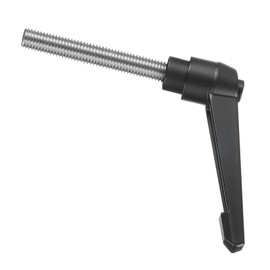 sourcing map Adjustable Clamping Lever Handle M12 x 70mm Metric 304 Stainless Steel Male Threaded Stud Hand Knobs Push Button Ratchet Rotating Screw Handles Bolts with Locking Lever Black