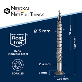 Torx Stainless Steel Patio Screw, Cutting Groove, Oval Head and Shank Ribs, All Screw Lengths, Many Quantities, Partially Threaded Wood Screw, Patio